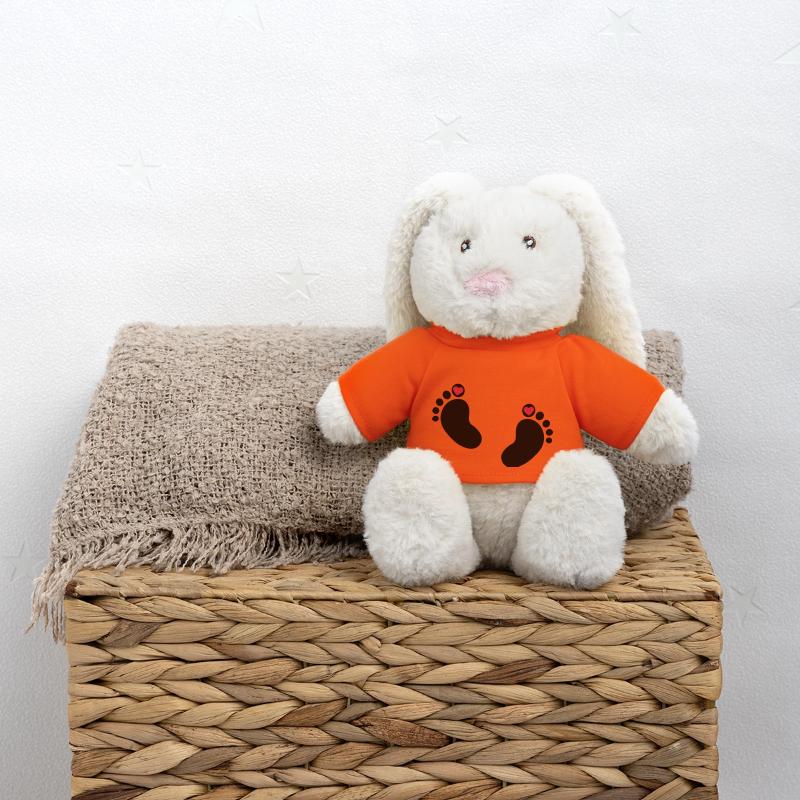 Bébé pieds Lapin en peluche recyclé MiniFeet® Crème