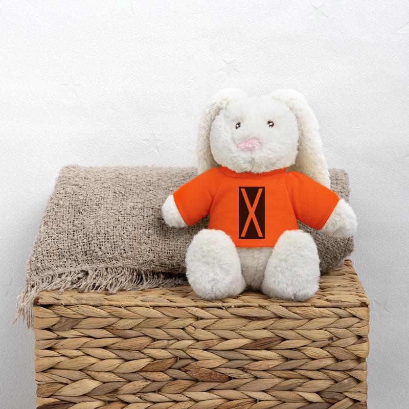 Rectangle X Lapin en peluche recyclé MiniFeet® Crème