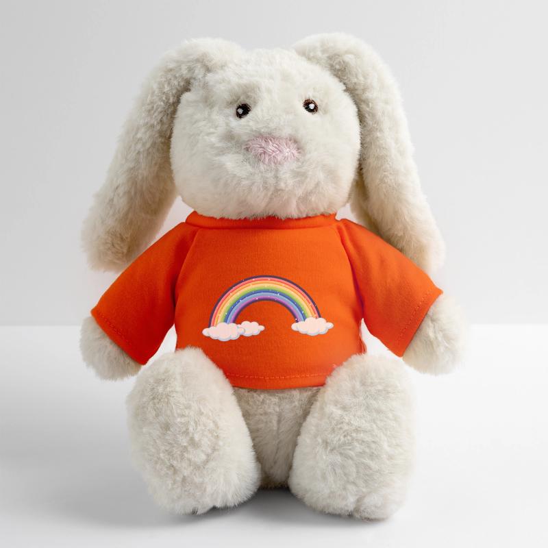Lebendiger Regenbogen über den Wolken MiniFeet® RecycelHase® Creme