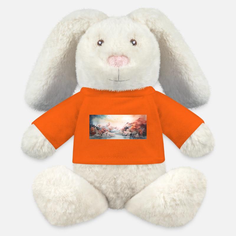Landschaft - MiniFeet® RecycelHase® Creme - Goldorange
