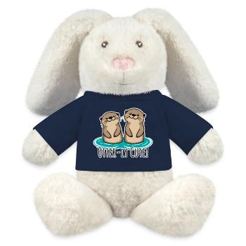 Such cute otters! Otter-ly cute otter friends! - MiniFeet® RecycelHase® Bunny Cream - french navy - Front