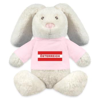 Drapeau autrichien - Lapin en peluche recyclé MiniFeet® Crème - orange doré - Devant