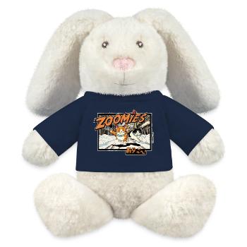 Anime Katzen im Schnee - MiniFeet® RecycelHase® Creme - French Navy - Vorne
