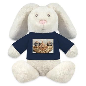 French Bulldogs two cute puppies - MiniFeet® RecycelHase® Bunny Cream - french navy - Front