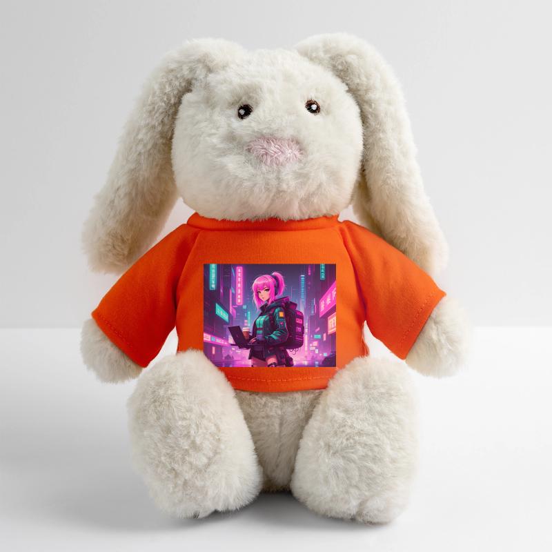 Neon Hacker Girl – Prêt à coder et à conquérir Lapin en peluche recyclé MiniFeet® Crème