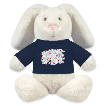 Je le fais à ma façon - Lapin en peluche recyclé MiniFeet® Crème - bleu marine - Devant