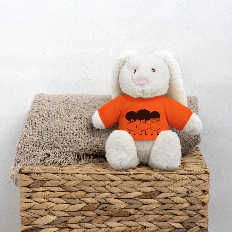 Funky Chicks Lapin en peluche recyclé MiniFeet® Crème