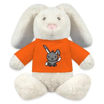 Bunny Middle Finger Show Nasty Naughty Insulting - MiniFeet® RecycelHase® Bunny Cream - golden orange - Front