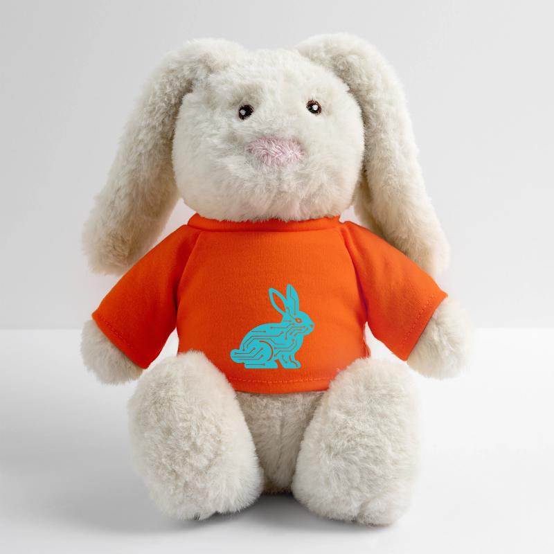 Cyber Rabbit Circuit Board Tech Vector Lapin en peluche recyclé MiniFeet® Crème