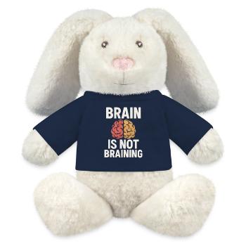 Gehirn ist nicht Gehirn, lustig zu sagen, müde - MiniFeet® RecycelHase® Creme - French Navy - Vorne