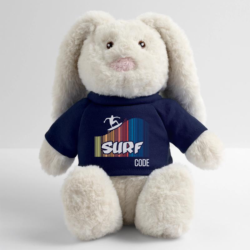 Code de surf (sombre) Lapin en peluche recyclé MiniFeet® Crème