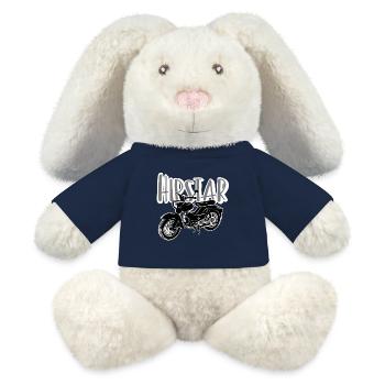 Cyclomoteur Hipstar - Lapin en peluche recyclé MiniFeet® Crème - bleu marine - Devant
