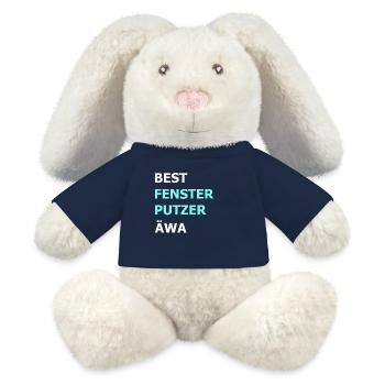 Bester Fensterputzer Reiniger Hausmann Geschenk - MiniFeet® RecycelHase® Creme - French Navy - Vorne