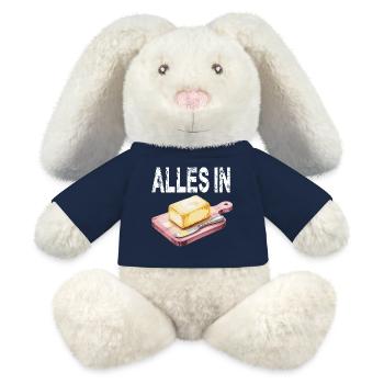 Alles In Butter Brotkunst Humor - MiniFeet® RecycelHase® Creme - French Navy - Vorne