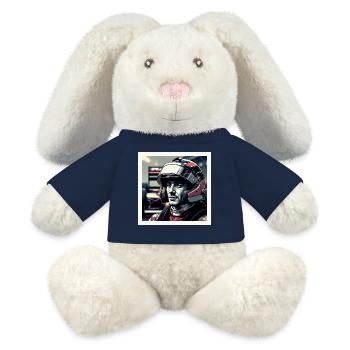 Formule Senna - Lapin en peluche recyclé MiniFeet® Crème - bleu marine - Devant