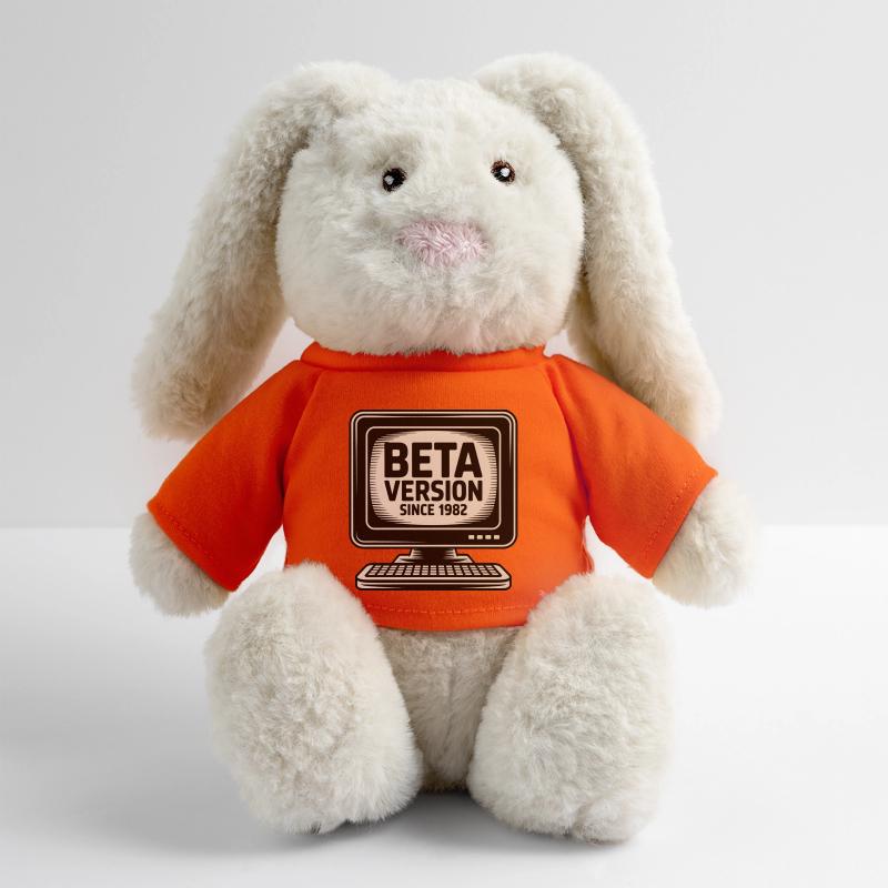 Retro Computer Beta Version Design MiniFeet® RecycelHase® Bunny Cream