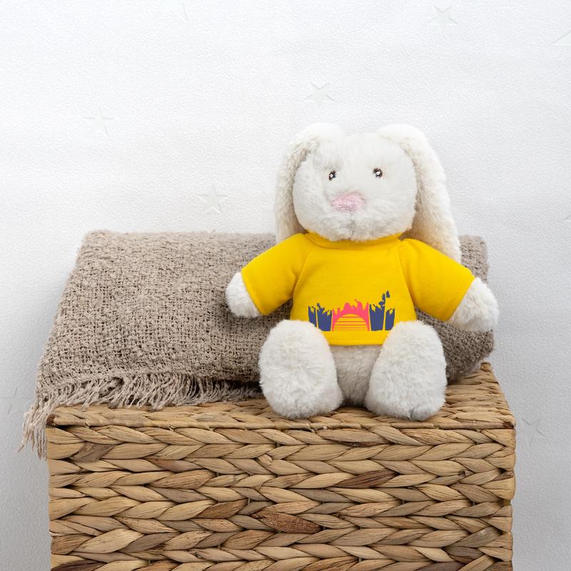 Palm Trees Stripes Sun Trees Beach Vacation Sea Fun MiniFeet® RecycelHase® Bunny Cream