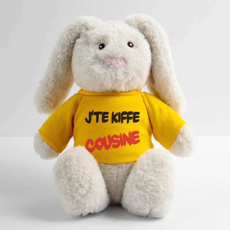 J'te kiffe cousine Lapin en peluche recyclé MiniFeet® Crème