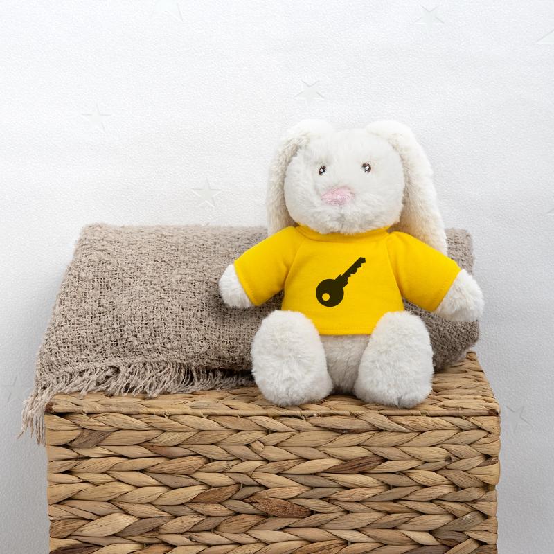 Clé Lapin en peluche recyclé MiniFeet® Crème