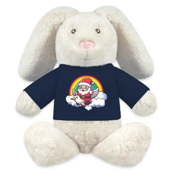 Taube Vogel Weihnachtsmann Weihnachten - MiniFeet® RecycelHase® Creme - Sonnengelb - Vorne