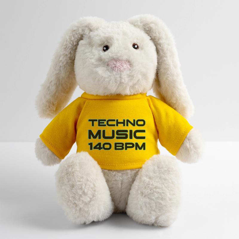 Techno Neon 140 BPM Lapin en peluche recyclé MiniFeet® Crème