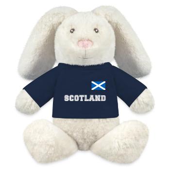 Schottland Trikot Look - SCOTLAND mit Flagge Fahne - MiniFeet® RecycelHase® Creme - French Navy - Vorne