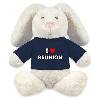 I Love La Reunion - Lapin en peluche recyclé MiniFeet® Crème - jaune soleil - Devant