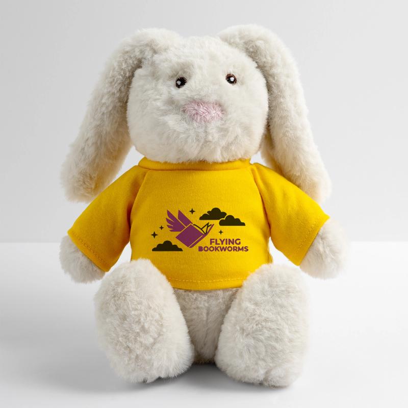 Flying Book Bird Reading MiniFeet® RecycelHase® Bunny Cream