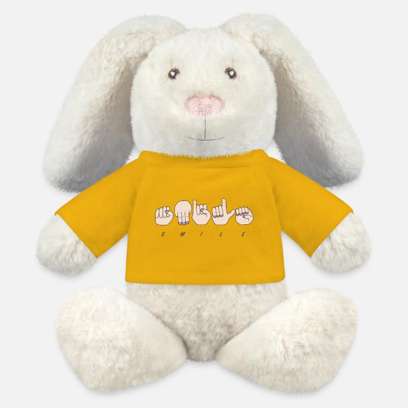 Sign language - MiniFeet® RecycelHase® Bunny Cream - sun yellow