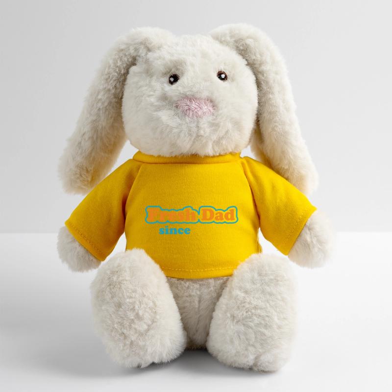 Fresh Dad Since – Déclaration colorée Lapin en peluche recyclé MiniFeet® Crème