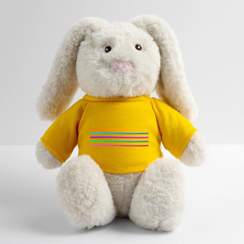 Rainbow Stripe Pattern MiniFeet® RecycelHase® Bunny Cream
