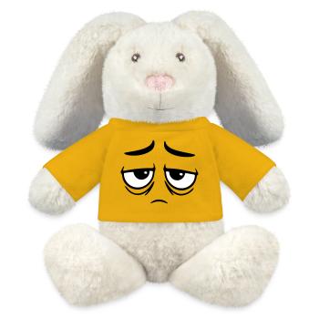 Mürrisches Trauriges Enttäuschtes Gesicht Lustig - Lapin en peluche recyclé MiniFeet® Crème - jaune soleil - Devant
