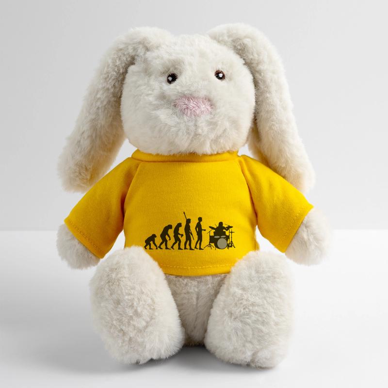 evolution_drummer_b_2c Lapin en peluche recyclé MiniFeet® Crème