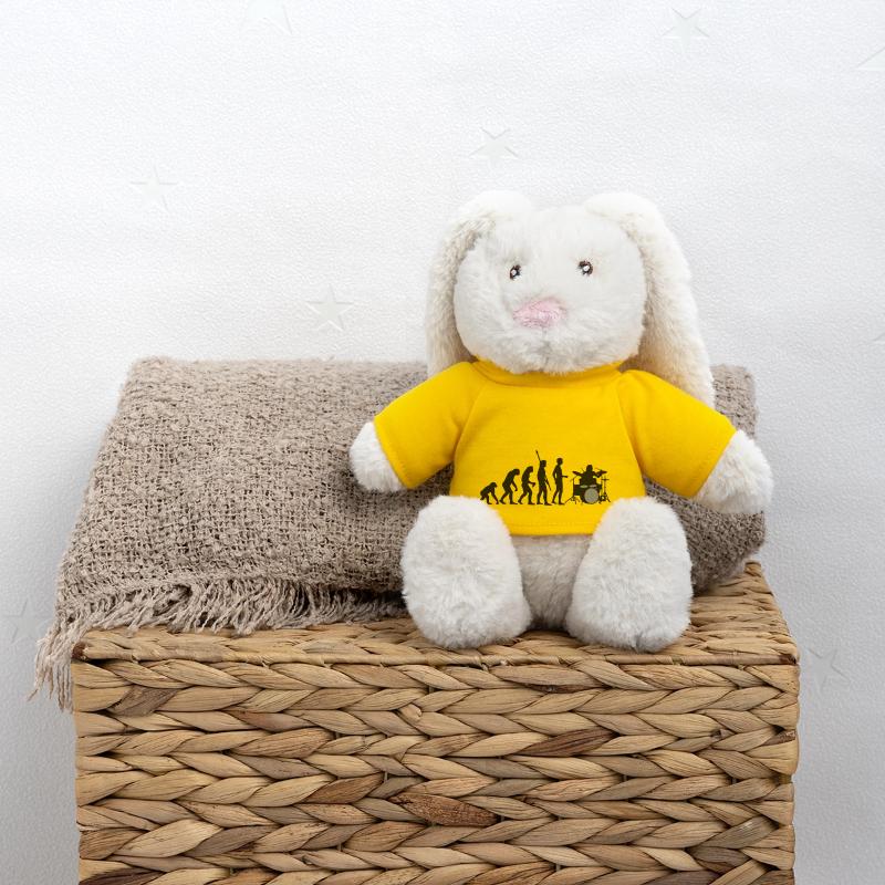 evolution_drummer_b_2c Lapin en peluche recyclé MiniFeet® Crème