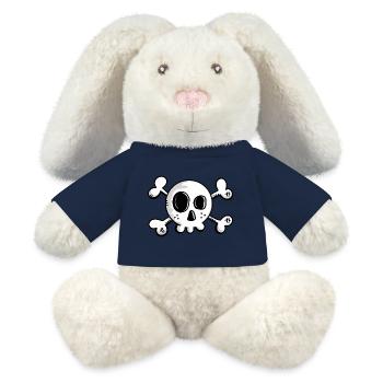 Kleiner Totenkopf mit gekreuzten Knochen - MiniFeet® RecycelHase® Creme - Sonnengelb - Vorne