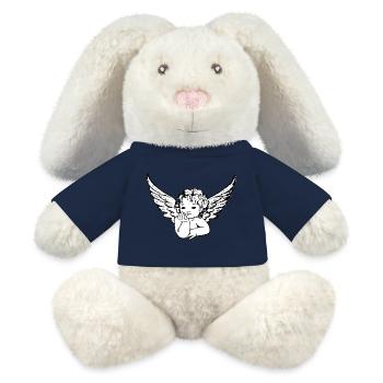 Ange avec des ailes - Lapin en peluche recyclé MiniFeet® Crème - jaune soleil - Devant