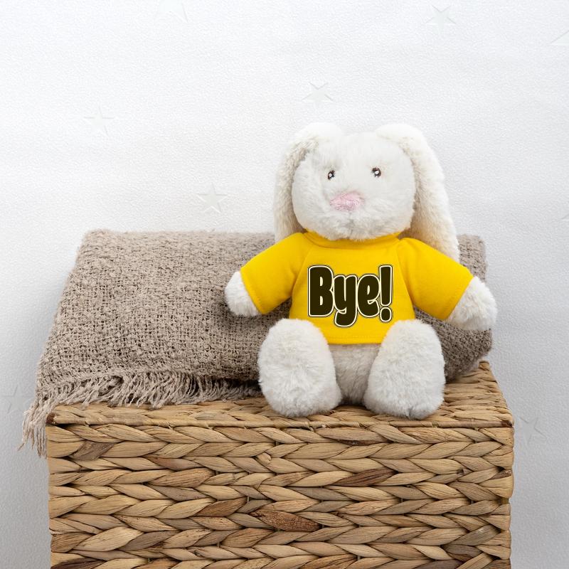 Bye!. Cheerful expression MiniFeet® RecycelHase® Bunny Cream