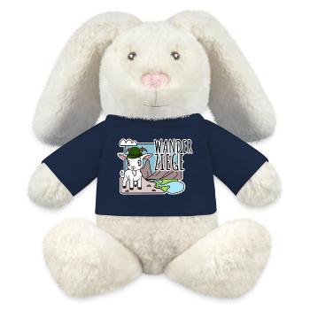 Cute hiking goat hiking in the mountains - MiniFeet® RecycelHase® Bunny Cream - french navy - Front