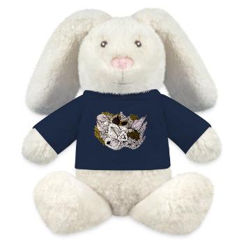 Pflanzenrausch Linienkunst - MiniFeet® RecycelHase® Creme - French Navy - Vorne