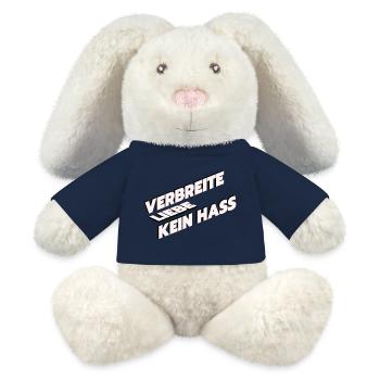 Verbreite Liebe kein Hass – Spread Love Not Hate S - MiniFeet® RecycelHase® Creme - Sonnengelb - Vorne