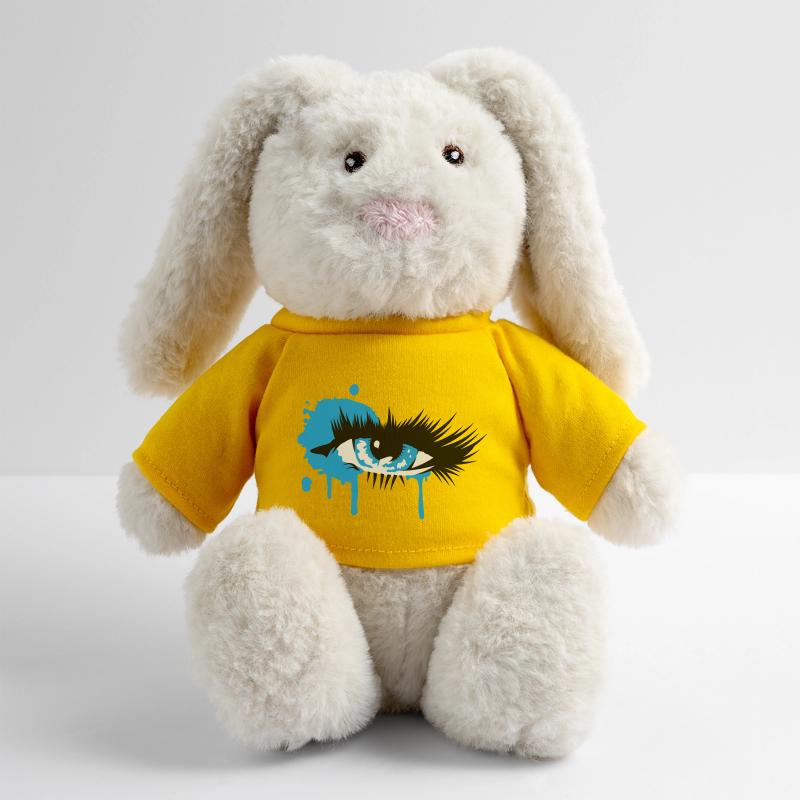 A colored eye with long eyelashes MiniFeet® RecycelHase® Bunny Cream