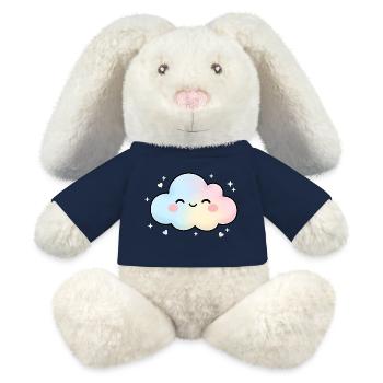 Dessin animé pastel Kawaii Cloud Cartoon - Lapin en peluche recyclé MiniFeet® Crème - jaune soleil - Devant