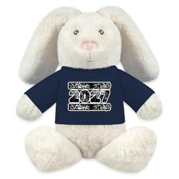 2027 - Lapin en peluche recyclé MiniFeet® Crème - bleu marine - Devant