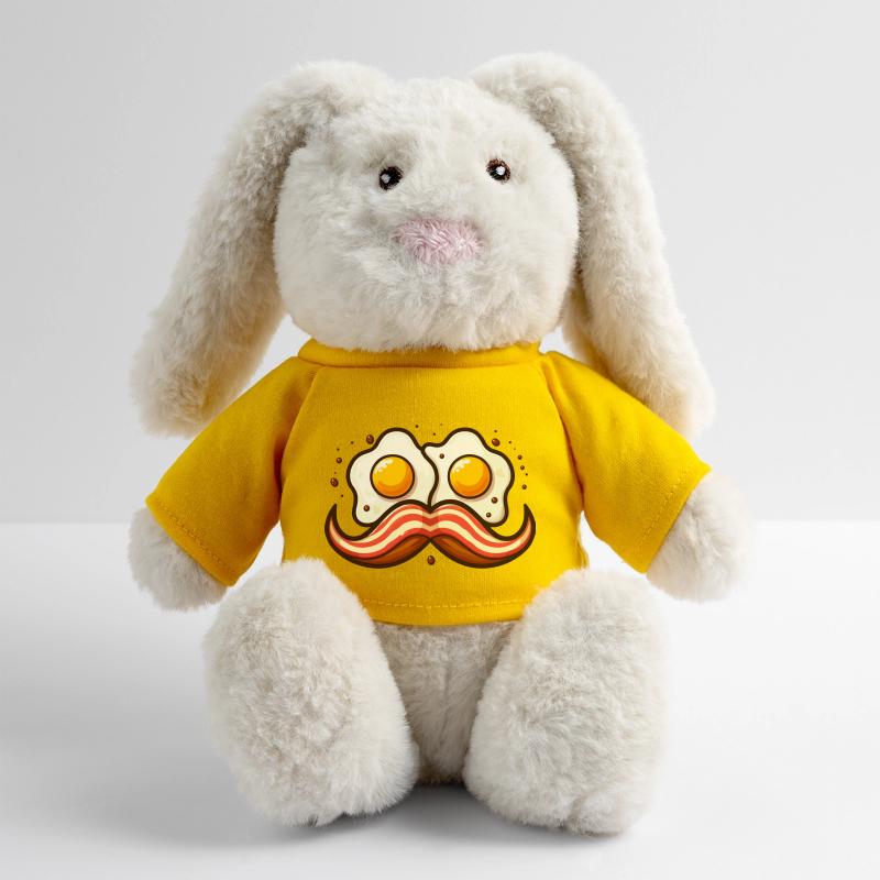 Moustache d'œufs rétro Lapin en peluche recyclé MiniFeet® Crème