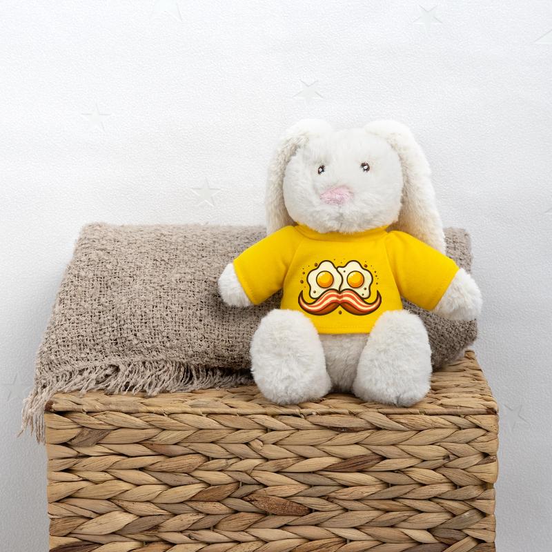 Moustache d'œufs rétro Lapin en peluche recyclé MiniFeet® Crème