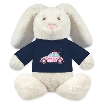 Polizeiauto Rosa - MiniFeet® RecycelHase® Creme - Sonnengelb - Vorne