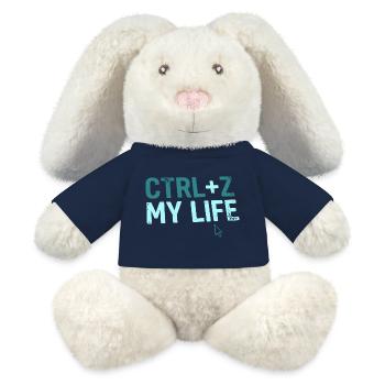 Developer Fun Hoodie, CTRL + Z My Life , Tasse - MiniFeet® RecycelHase® Creme - French Navy - Vorne
