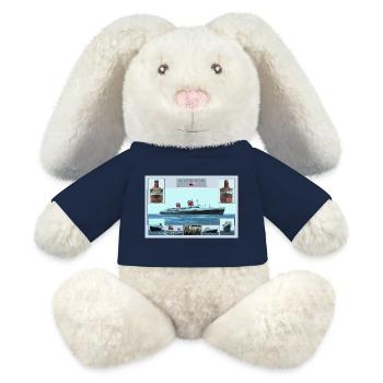 S.S. United States poster  - Lapin en peluche recyclé MiniFeet® Crème - bleu marine - Devant