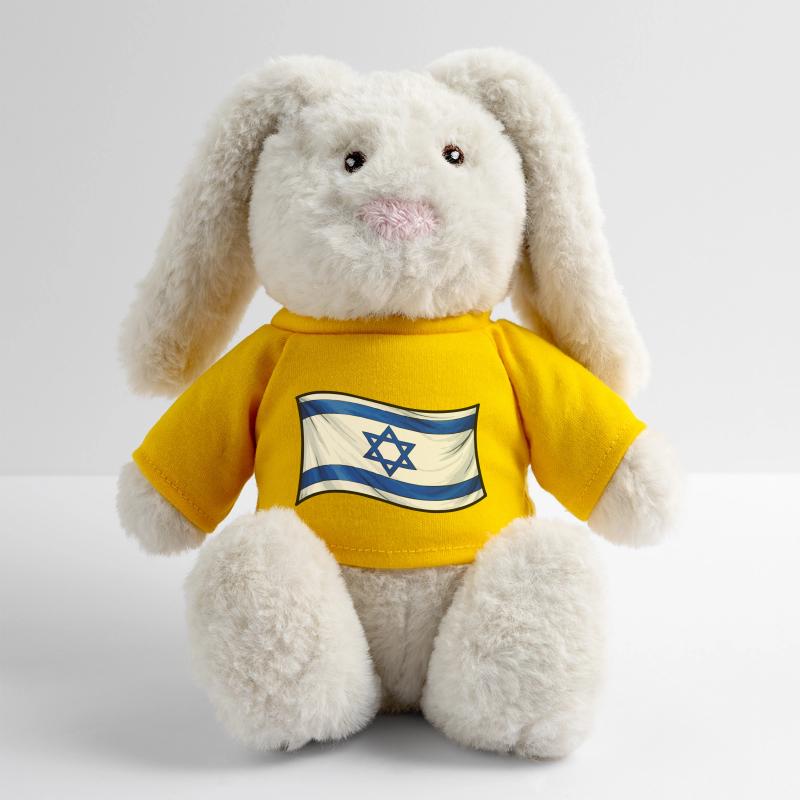 Drapeau israélien : Étoile de David Lapin en peluche recyclé MiniFeet® Crème
