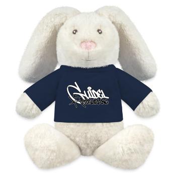 Surf Graffiti Typo Contrasté - Lapin en peluche recyclé MiniFeet® Crème - jaune soleil - Devant